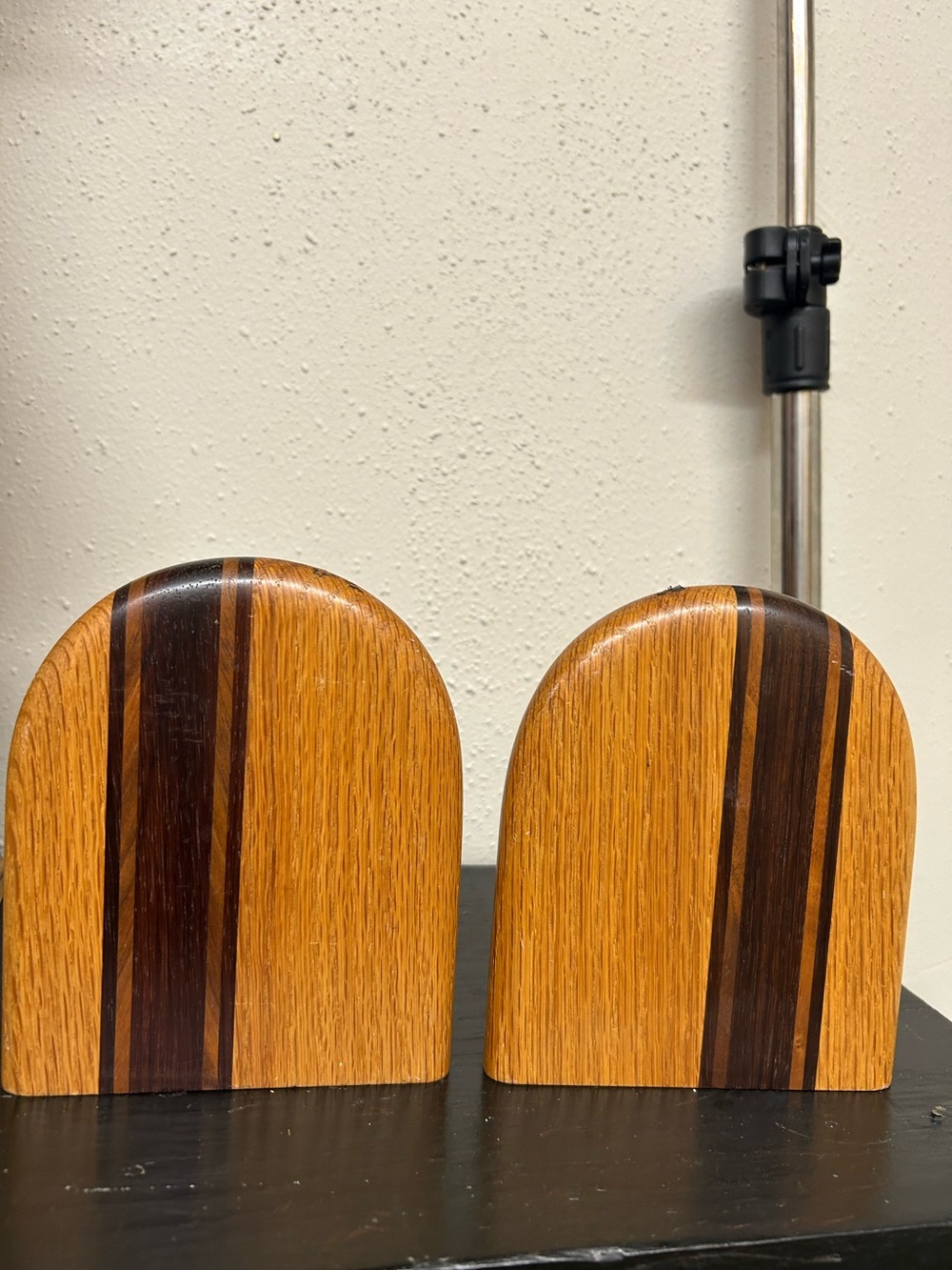 Bookends made of wood and brass, original vintage from the 60s